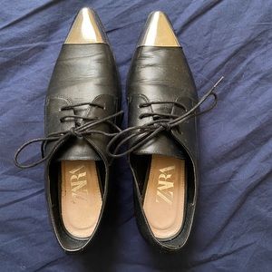 Zara Faux Leather Oxfords